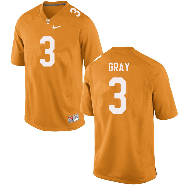 Men #3 Eric Gray Tennessee Volunteers College Football Jerseys Sale-Orange